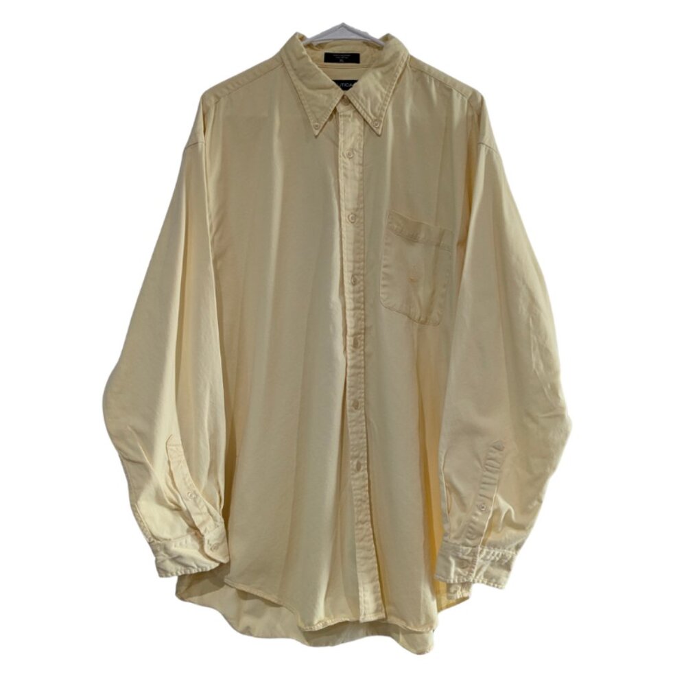 Nautica Men's Button Down Shirt, Yellow, Size XL, 100% Cotton